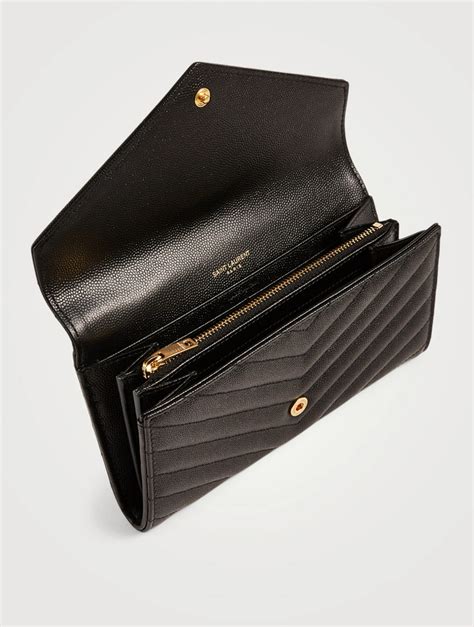 brown leather yves saint laurent wallet|ysl women's wallets.